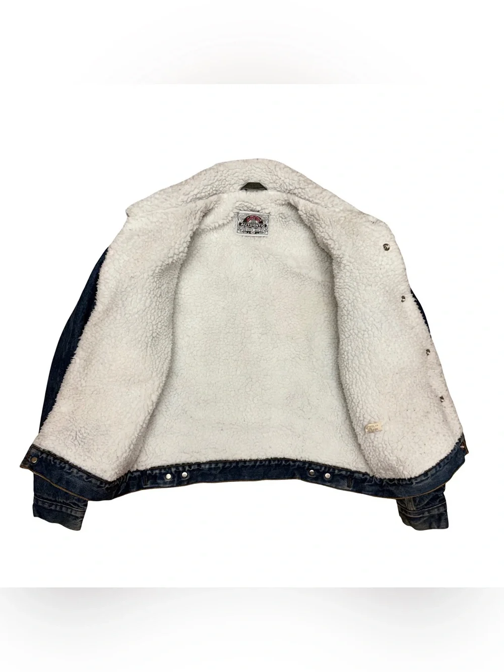 Vintage 80s Levi’s 70608 Denim Sherpa Trucker Jacket Made In USA Size Medium 40 - Picture 3 of 15